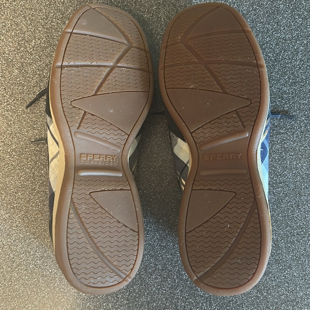 Sperry Top Siders. Navy with plaid accents. Size 9. - Picture 7 of 7